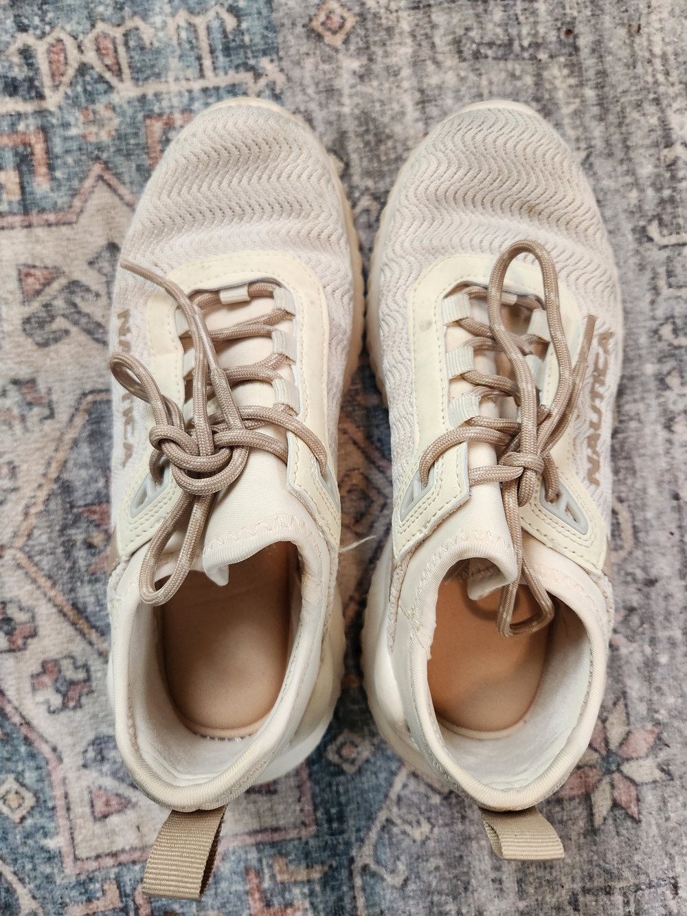 Nautica Women's Athletic Sneakers in Beige and Cream